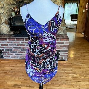 Y2K Wearever Purple Graphic Mini Dress